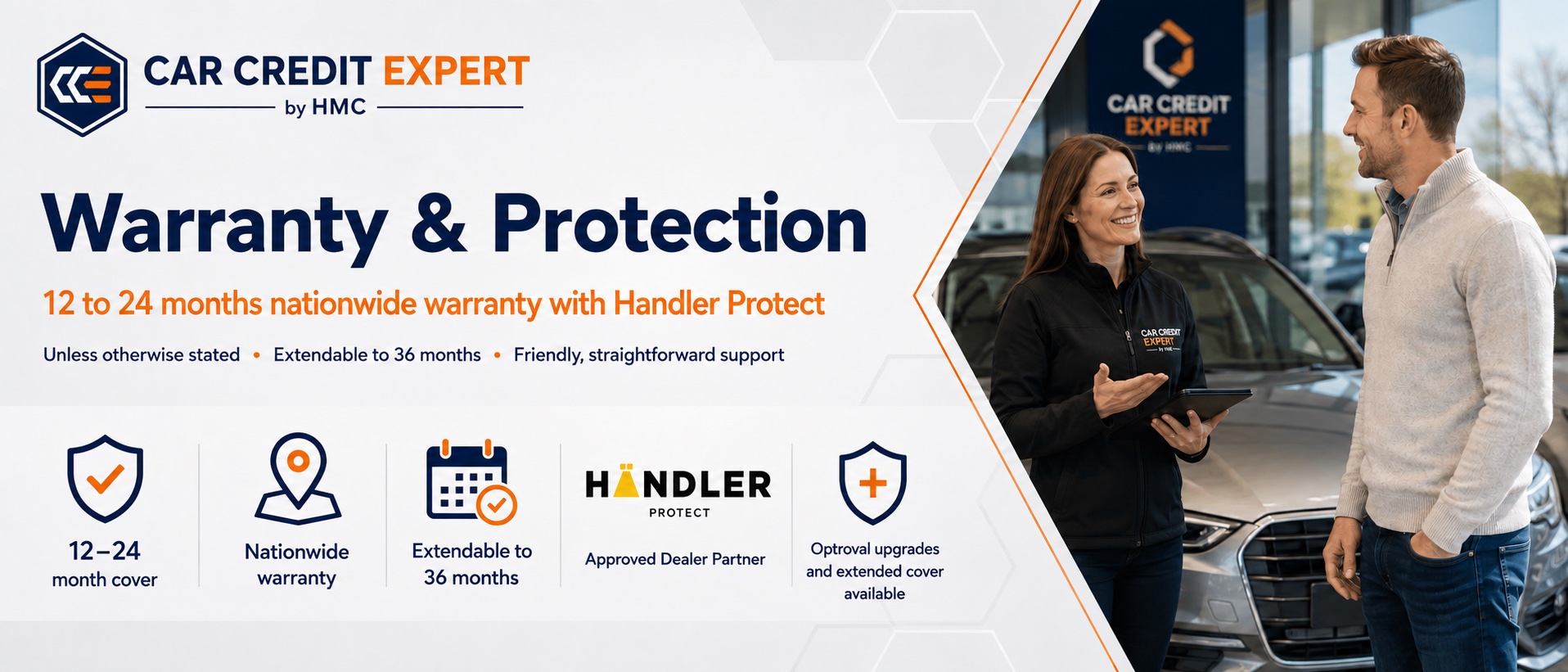 Warranty and protection with Car Credit Expert by HMC, in partnership with Handler Protect
